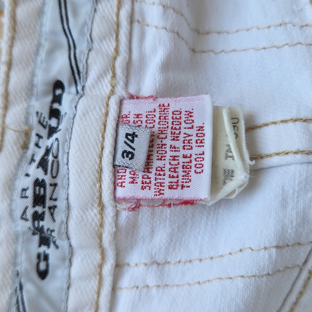 Marithe Francois Girbaud Vintage Y2K White Denim Jeans Women Size 3/4 - Picture 3 of 12